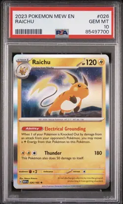 2023 Pokemon Sv: Scarlet & Violet 151 Raichu #026/165 PSA 10 - Image 1
