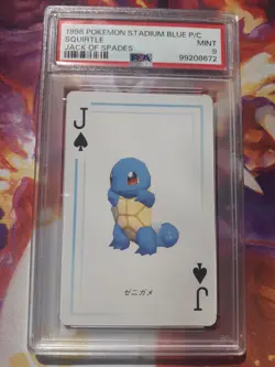 1998 Pokemon Stadium Blue Version Squirtle Jack of Spades Playing Cards PSA 9 - Image 1