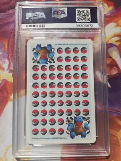 1998 Pokemon Stadium Blue Version Squirtle Jack of Spades Playing Cards PSA 9 - Image 2