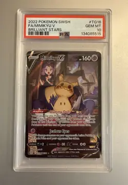 2022 Pokemon Sword And Shield Brilliant Stars Mimikyu V TG16 PSA 10 - Image 1