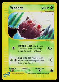 Pokemon Card - Venonat Skyridge 112/144 Common Reverse Holo - Image 1