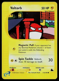 Pokemon Card - Voltorb Skyridge 113/144 Common Reverse Holo - Image 1