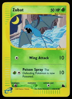 Pokemon Card - Zubat Skyridge 118/144 Reverse Holo Common - Image 1