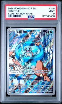 2024 POKEMON SCR EN-STELLAR CROWN ILLUSTRATION RARE #148 SQUIRTLE PSA 9 - Image 1