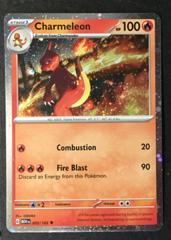 Pokemon TCG Charmeleon 005/165 Charmander 004/165 Cosmos Holo Promo SET NM Swirl - Image 3