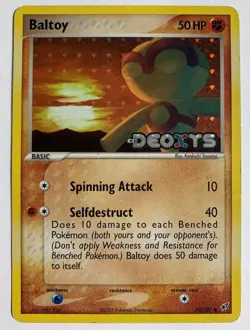 Pokemon TCG- Baltoy- 53/107- Reverse Holo Rare Stamped- EX Deoxys- MP - Image 1