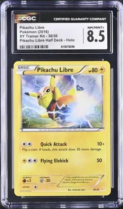 Pokemon TCG Pikachu Libre 30/30 Holo 2016 XY Trainer Kit Half Deck CGC 8.5 - Image 1