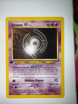 Pokemon Unown [H] Neo Destiny 1st Edition 28/105 Uncommon MP-LP - Image 1