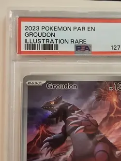 2023 POKEMON GROUDON-PARADOX RIFT ILLUSTRATION RARE #199 PSA 9 - Image 2