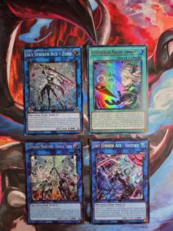 Yu-Gi-Oh! TCG Konami DAMA Sky Striker Ace Card Lot (4) 1st Edition - Image 1