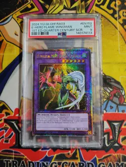 Yu-Gi-Oh! Elemental Hero Flame Wingman Quarter Century Secret Rare PSA 9 - Image 1