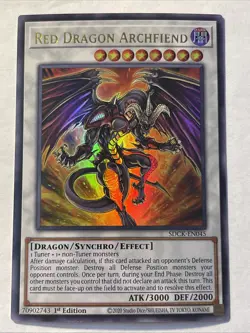 1X NM Red Dragon Archfiend - SDCK-EN045 - Ultra Rare 1st Edition - Yugioh - Image 1
