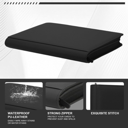 Trading Card Binder 9-Pocket Toploader Album Holds 288 Cards with Zipper Black - Image 2