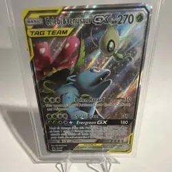 Pokemon Celebi & Venusaur GX TAG TEAM Promo SM167 Holo Basic 270 HP TCG Card - Image 1