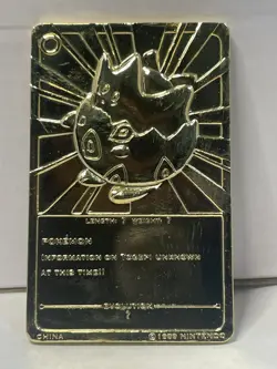 Pokemon Togepi 23K Gold Plated Trading Card Limited Edition w/ COA - Image 3