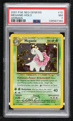 Meganium Holo German Pokemon Neo Genesis PSA 7 2000 - Image 1