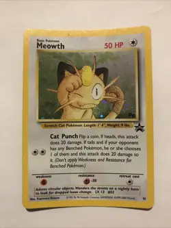 Pokemon Meowth Nintendo Black Star Promo 10 Holo Pokemon Card - Image 1