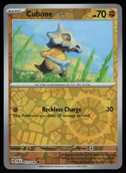 CUBONE 72/142 COMMON STELLAR CROWN POKEMON REVERSE HOLO NM/M - Image 1