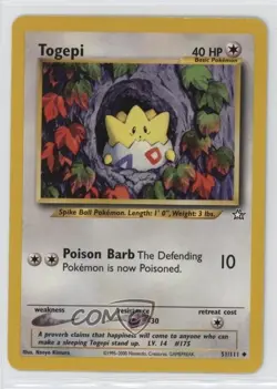 Togepi Pokemon Neo Genesis #51 2000 - Image 1