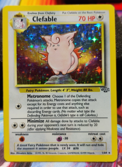 Pokemon Clefable 1/64 Jungle Holo Light Play Unlimited Rare VTGb TCG WOTC - Image 1