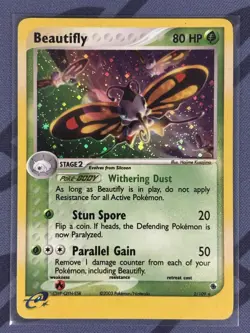 Pokemon TCG - Beautifly 2/109 Holo - Light Play/MP - Ruby and Sapphire 2003 - Image 1