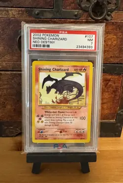 2002 Pokemon Neo Destiny Shining Charizard Holo #107 PSA 7 Near Mint Secret Rare - Image 1