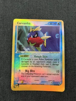 Pokemon TCG Carvanha 51/109 Ruby and Sapphire Reverse Holo MP - Image 1
