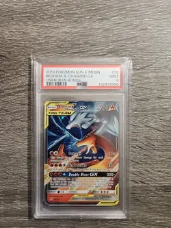 PSA 9 RESHIRAM & CHARIZARD GX 20/214 UNBROKEN BONDS POKEMON 🔥 - Image 1