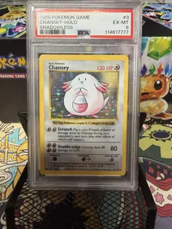 Chansey Pokemon Game 3/102 Base Set (Shadowless) Holo - PSA 6 - Image 1