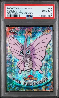 2000 TOPPS CHROME POKEMON T.V. TEKNO #49 VENOMOTH PSA 10 - Image 1