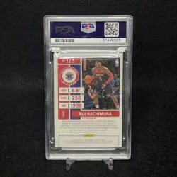 2019 Panini Contenders Optic Basketball Nba Rui Hachimura Autographed Card PSA9 - Image 2