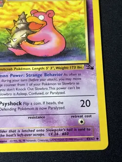 1999 Pokemon Tcg Fossil 1st Edition Slowbro 43/62 NM-MINT Uncommon English - Image 4