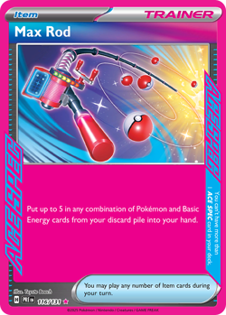 MAX ROD 116/131 ACE SPEC RARE PRISMATIC EVOLUTIONS POKEMON - Image 1