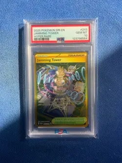 2025 Pokemon Dri En-Destined Rivals #243 Jamming Tower Hyper Rare PSA 10 - Image 1