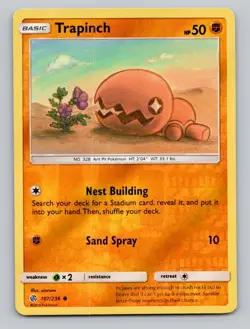 Reverse Holo Trapinch 107/236 Common Cosmic Eclipse Pokemon - Image 1