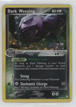 Dark Weezing Reverse Foil Pokemon EX Team Rocket Returns #42 2004 - Image 1