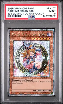2025 YU-GI-OH! RA04-QUARTER CENTURY STAMPEDE #EN107 DARK MAGICIAN GIRL PSA 9 - Image 1