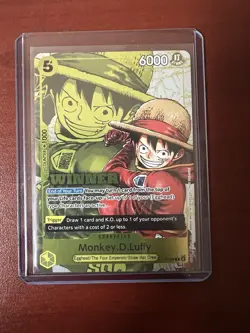 Bandai One Piece CCG Monkey.D.Luffy P-106 Egghead Winner 6000 Power Card - Image 1