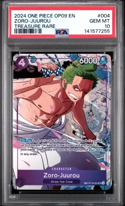 2024 ONE PIECE OP09-EMPERORS IN THE NEW WORLD TREASURE RARE ZORO-JUUROU PSA 10 - Image 1