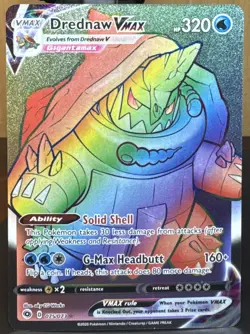 Pokemon Drednaw VMAX (Secret) 75/73 Champions Path Ultra Rare Rainbow Holo Card - Image 1