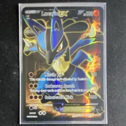 Pokemon Lucario EX Full Art 107/111 XY Furious Fists Ultra Rare Holo 180 HP Card - Image 1