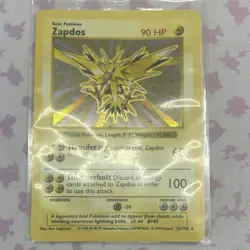 Pokemon Zapdos Base Set 16/102 90 HP Holo Rare Regular English Card - Image 1