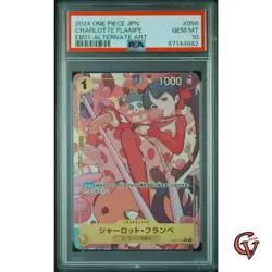 PSA10 One Piece Card Game Japanese Charlotte Flampe Parallel Rare EB01-056 2024 - Image 1