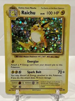 Pokemon Raichu Evolutions 36/108 Holo Rare 100 HP English Card 2016 - Image 1