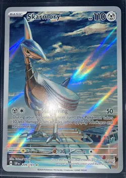 Pokemon Surging Sparks, Skamory, Holo Rare, NM/M, No Scratches! - Image 1