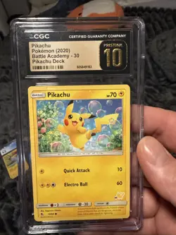 Pristine 10 Pokemon TCG Pikachu 19/68 Battle Academy 2020 Stamp #15 Near Mint NM - Image 1