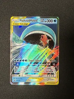 Pokemon TCG Magikarp & Wailord GX SM166 Black Star Promo Holo Tag Team MP - Image 1