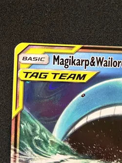 Pokemon TCG Magikarp & Wailord GX SM166 Black Star Promo Holo Tag Team MP - Image 5