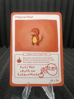 Charmanderp (Charmander) 55/90 - Pokedoodles Set 1 Fan Art- Pokemon - Image 1