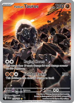 PALDEAN TAUROS 218/193 ILLUSTRATION RARE PALDEA EVOLVED POKEMON LIGHTLY PLAYED - Image 1